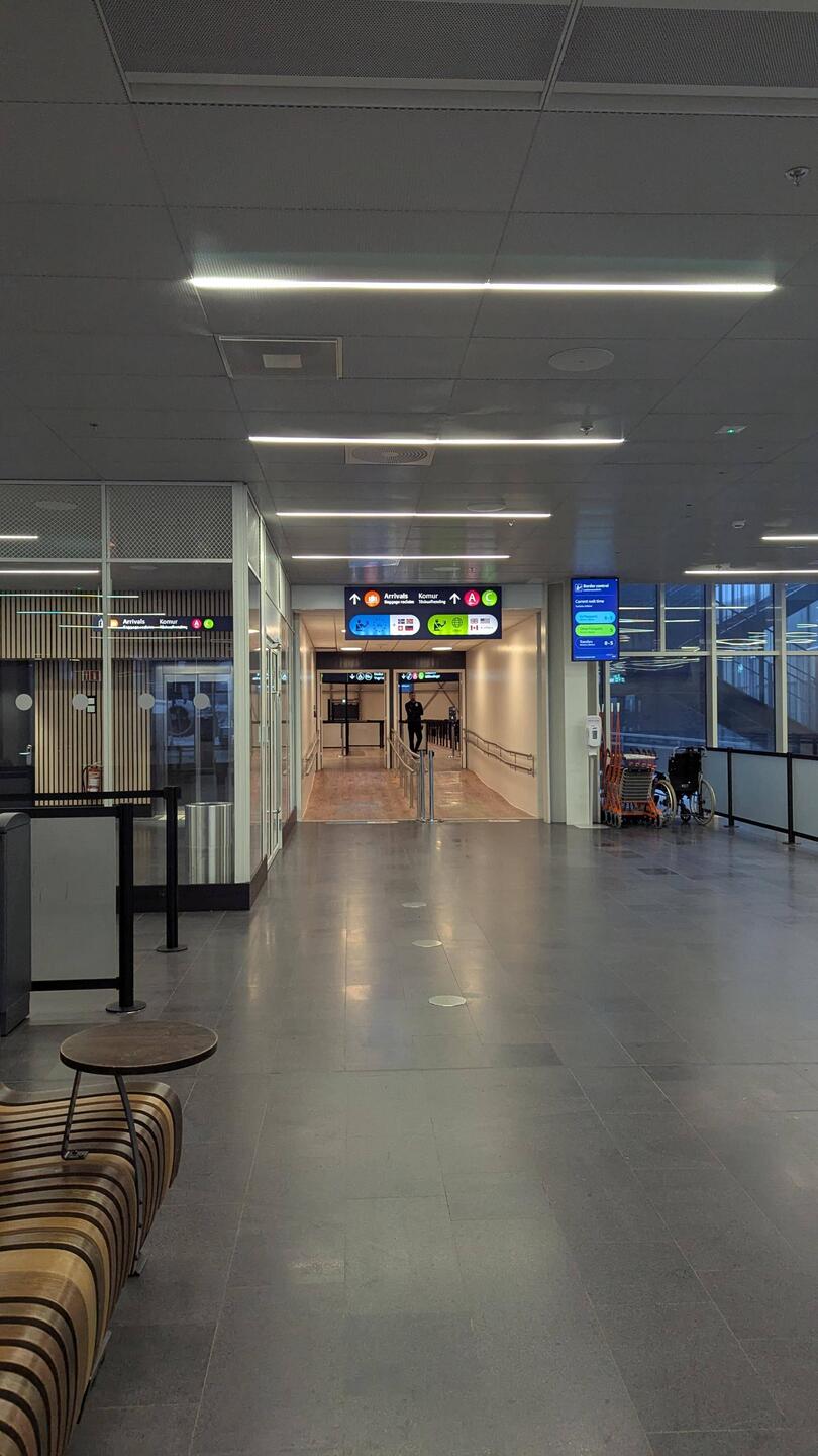 Passport Control outside Gate D15 at KEF.