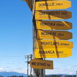 This pole shows where the men were from who died in the mining disaster