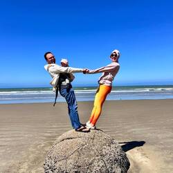 Spaß am Moeraki Beach