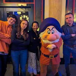 Bel failing to get her grumpy on. Disney is all about firsts.
