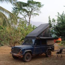 Stellplatz in Wli mit Blick auf das Hochland Togos