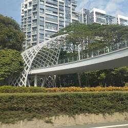 6 lane motorways are buitifully planted and there are regular foot/cyclist bridges overhead