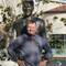 Statue of Reagan in the outside garden