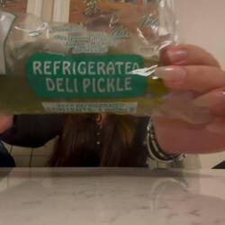 I thought our dinner of 🌽 🐶 + giant 🥒 was crazy, but they even have a giant 🥒 inside a corndog!