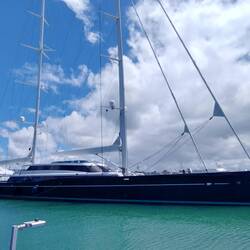 One of the boats in the harbour, it must have been 300ft long (with a Cayman Islands flag!!!!)