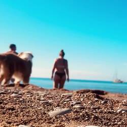 Man siehts leider nicht so gut, aber Emma war auch mit im Meer :)