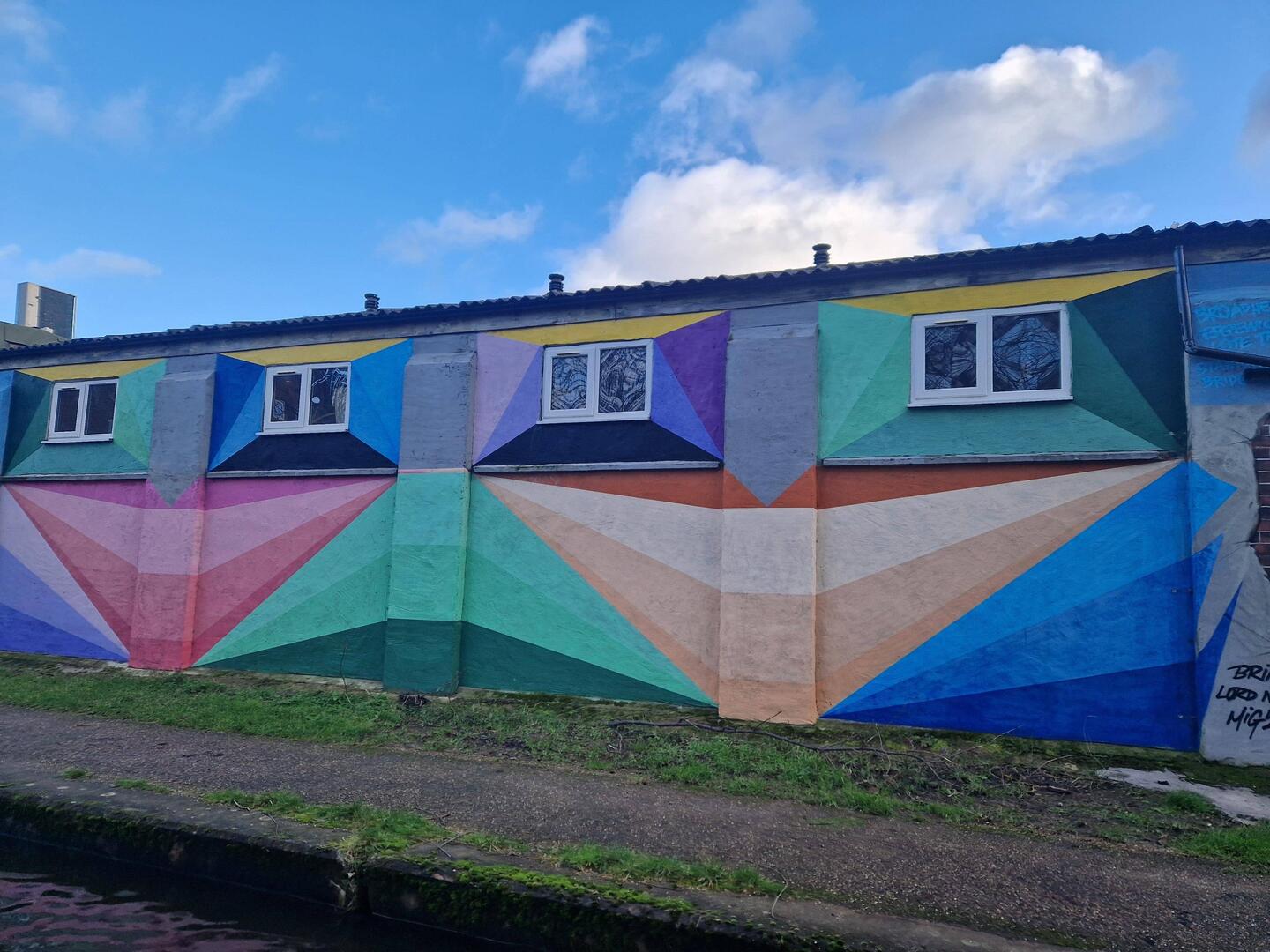 A bright and cheerful building beside the Coventry Canal