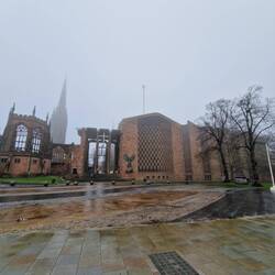 The old and new cathedrals linked together