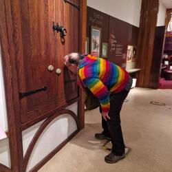 Will at the 'peeping Tom' interactive exhibition