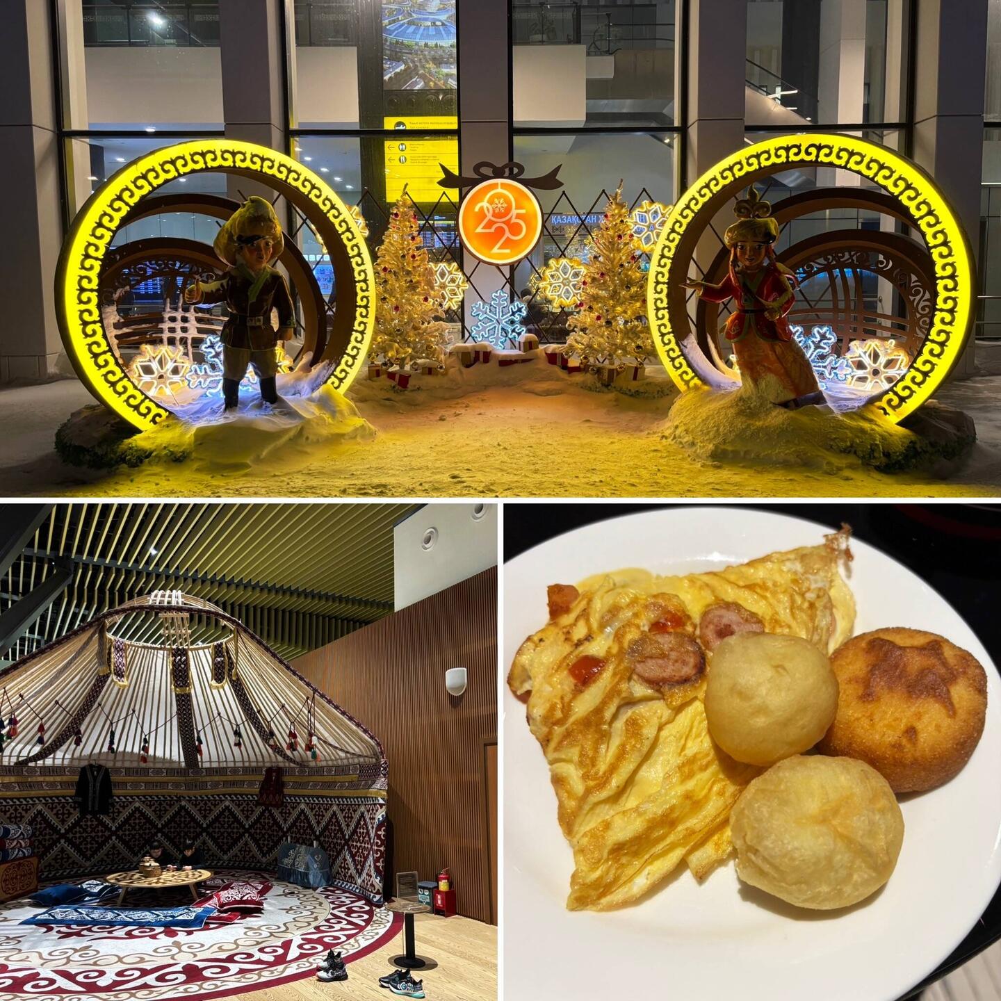 Flughafen und Lounge in Astana.