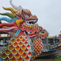 Apparently, if it's not raining, these dragon boats are a great way to see Hue from its Perfume Rive