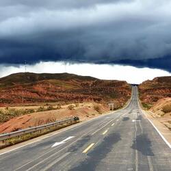 Road on Bolivian plateau.