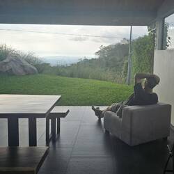 Relaxing on the patio