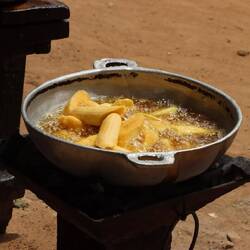 ...frittierte Bananen