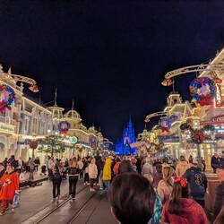 We returned at night for the Happily Ever After castle show