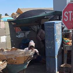 Improvised play pen.