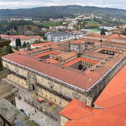 View of the Parador from the cathedral rooftop.