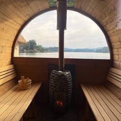 Sogar eine Sauna gibts hier.