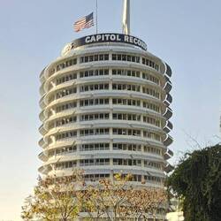 Drive by the iconic Capital Records building.