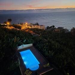 Ausblick von unserer Terrasse nach Sonnenuntergang