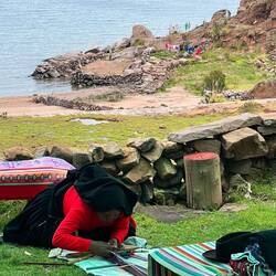 Webkunst auf Huillanopampa