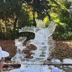 One of approximately 30 ice sculptures Meiji Jingu Shrine