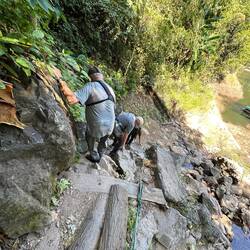 Boat driver said this was an easy climb, we thought otherwise!