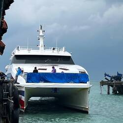 Der Katamaran mit dem wir gefahren sind