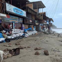 Hastily erected barricades