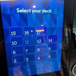 The lift system is very clever. Press the floor & then you're told which lift to go to