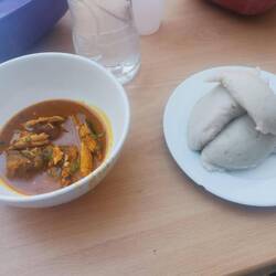 Es gibt Fufu zum Frühstück