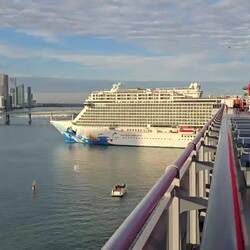 NCL Epic making that cool turn at Port of Miami