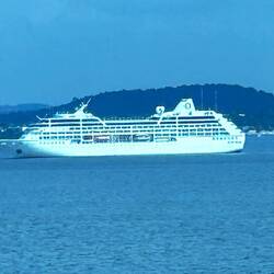 View of Insignia on our sail away