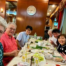 With Title's family at a Vietnamese (?) restaurant