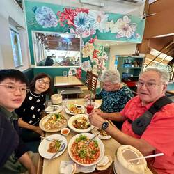 Eating lunch at a diner near the jewelry store