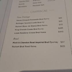 We are happy to stick to the cheap champagne they serve for free.
