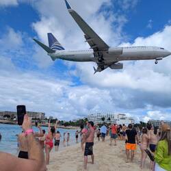 The famous Maho Beach. Super crowded, but worth experiencing from a safe distance.