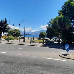 Looking towards the lake from town