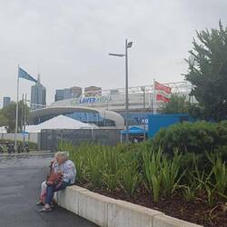 Outside tennis complex Melbourne Park