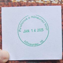 Stamp fir out National Parks Passport book