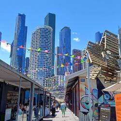 Market lane with lights