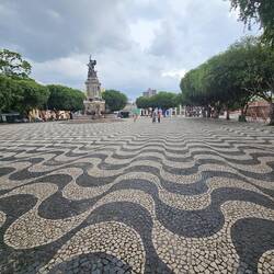 The plaza outside the theater. The patterns give it a 3D effect.