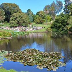 Kids holiday theatre Wind in Willows on other side lake