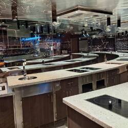 The cookery school kitchen.