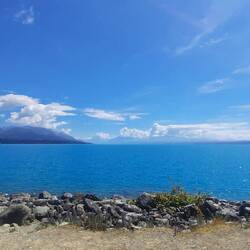 Pukaki Lake looking across to Mt Cook