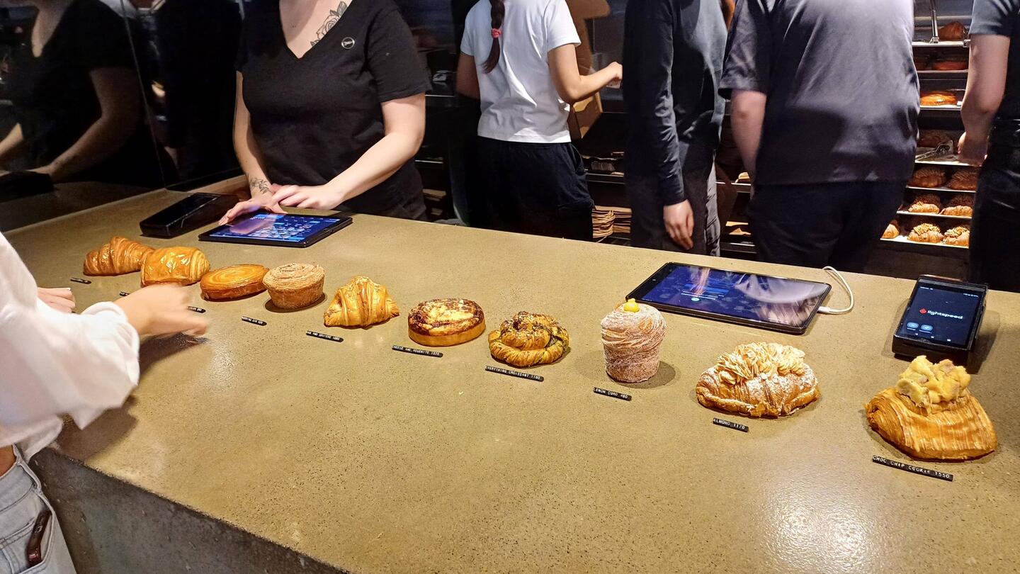 Menu on the counter at Lune, very cool way of doing it. As they sell out they remove them