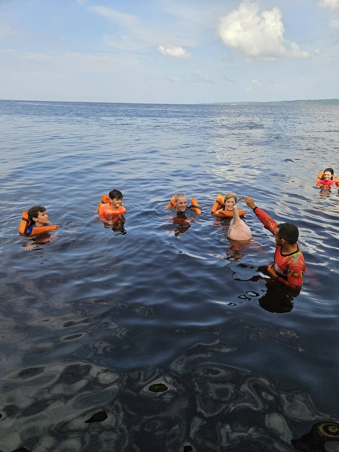 In the water with the river dolphins