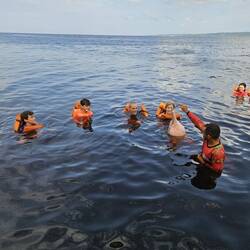 In the water with the river dolphins