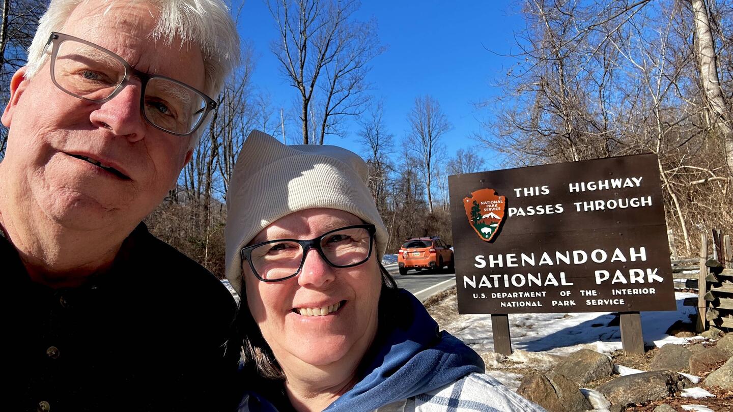 Selfie at Shenandoah National Park sign