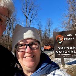 Selfie at Shenandoah National Park sign